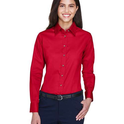 Women's Easy Blend™ Long Sleeve Twill Dress Shirt with Stain-Release