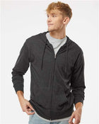 Unisex Lightweight Jersey Full-Zip Hooded T-Shirt