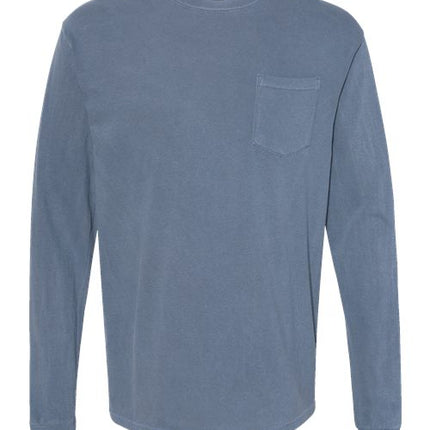 Unisex Garment-Dyed Heavyweight Long Sleeve Pocket T-Shirt