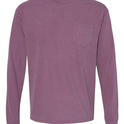 Unisex Garment-Dyed Heavyweight Long Sleeve Pocket T-Shirt
