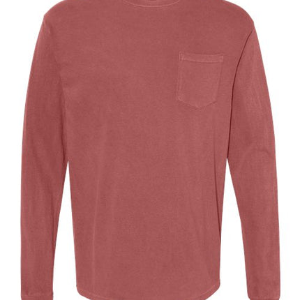 Unisex Garment-Dyed Heavyweight Long Sleeve Pocket T-Shirt