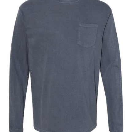 Unisex Garment-Dyed Heavyweight Long Sleeve Pocket T-Shirt