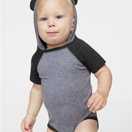 Infant Fine Jersey Raglan Bodysuit with Hood & Ears