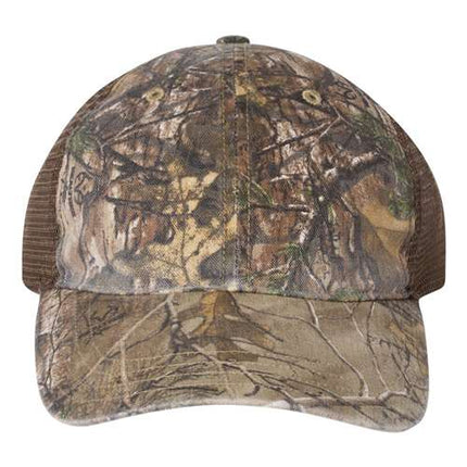 Garment Washed Printed Trucker Cap