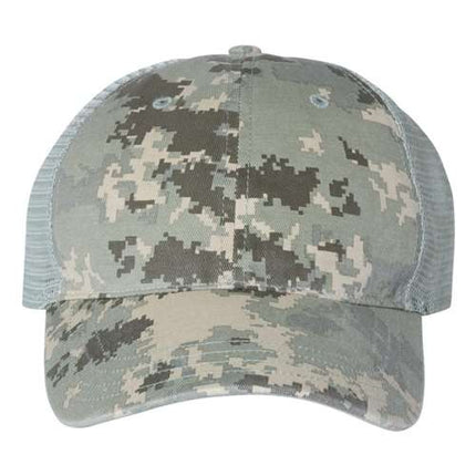Garment Washed Printed Trucker Cap