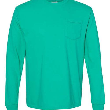 Unisex Garment-Dyed Heavyweight Long Sleeve Pocket T-Shirt