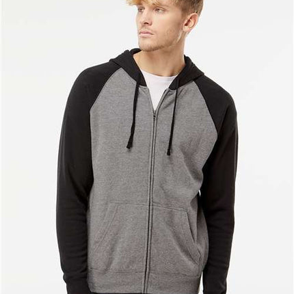 Unisex Special Blend Raglan Full-Zip Hooded Sweatshirt