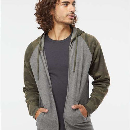 Unisex Special Blend Raglan Full-Zip Hooded Sweatshirt