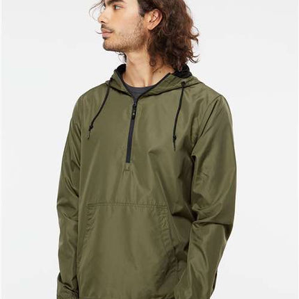 Unisex Lightweight Quarter-Zip Windbreaker Pullover Jacket